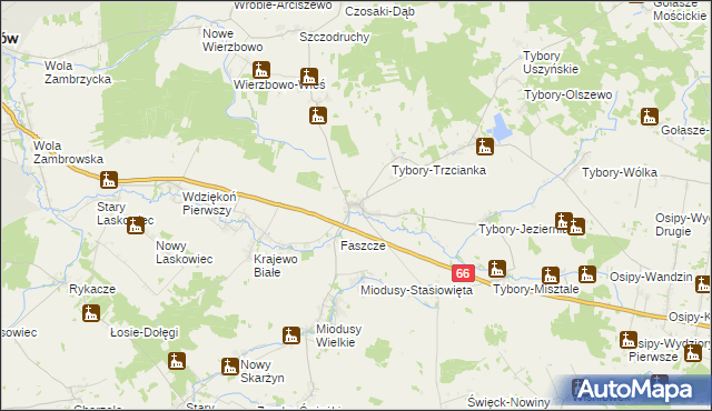 mapa Jabłonka Kościelna, Jabłonka Kościelna na mapie Targeo