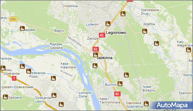 mapa Jabłonna powiat legionowski, Jabłonna powiat legionowski na mapie Targeo