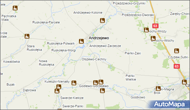 mapa Jabłonowo-Klacze, Jabłonowo-Klacze na mapie Targeo