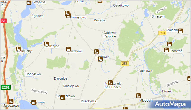 mapa Jabłówko gmina Łabiszyn, Jabłówko gmina Łabiszyn na mapie Targeo