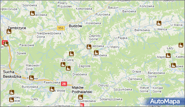 mapa Jachówka, Jachówka na mapie Targeo