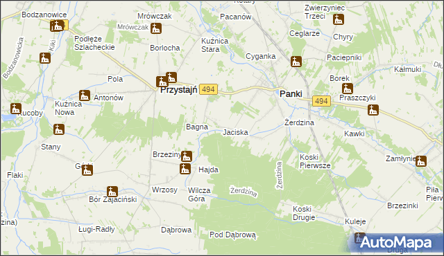 mapa Jaciska, Jaciska na mapie Targeo