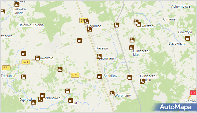 mapa Jacowlany, Jacowlany na mapie Targeo