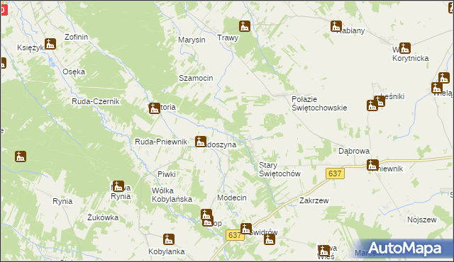 mapa Jaczewek, Jaczewek na mapie Targeo