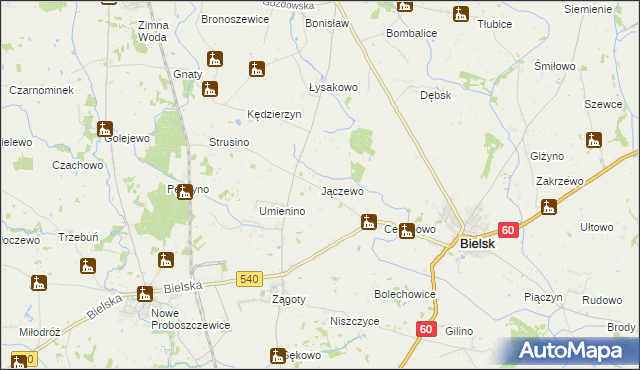 mapa Jączewo, Jączewo na mapie Targeo