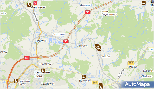 mapa Jaczków, Jaczków na mapie Targeo