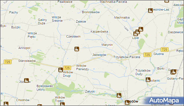 mapa Jadwigów gmina Błędów, Jadwigów gmina Błędów na mapie Targeo