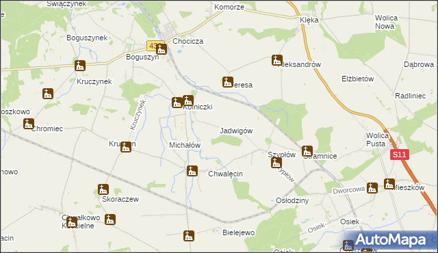 mapa Jadwigów gmina Nowe Miasto nad Wartą, Jadwigów gmina Nowe Miasto nad Wartą na mapie Targeo