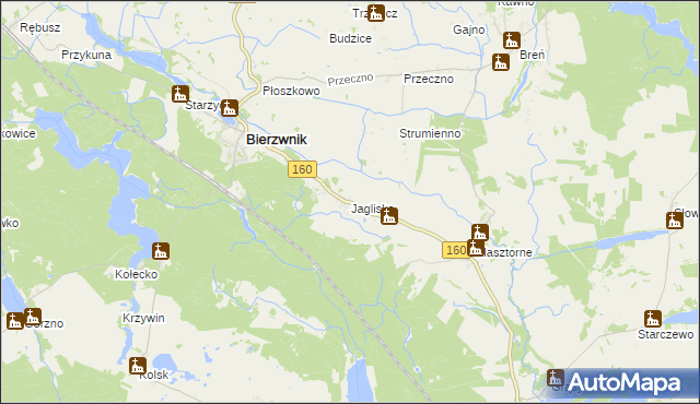 mapa Jaglisko, Jaglisko na mapie Targeo