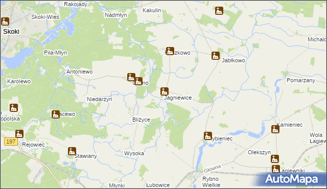 mapa Jagniewice, Jagniewice na mapie Targeo