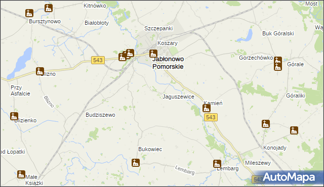 mapa Jaguszewice, Jaguszewice na mapie Targeo