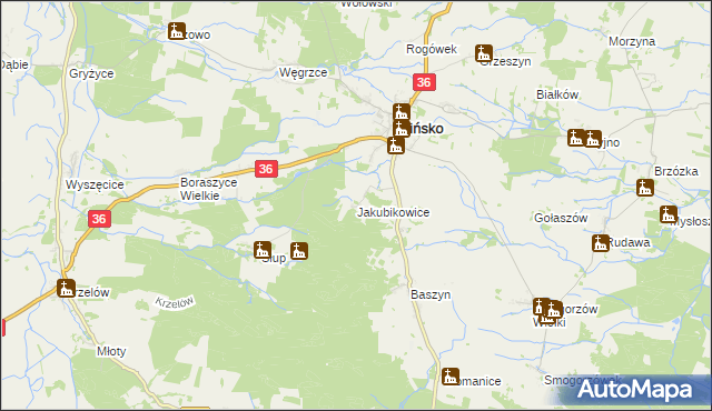 mapa Jakubikowice, Jakubikowice na mapie Targeo