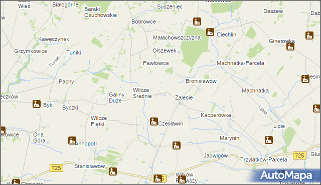 mapa Jakubów gmina Błędów, Jakubów gmina Błędów na mapie Targeo