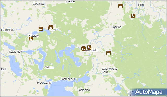 mapa Jakunówko, Jakunówko na mapie Targeo