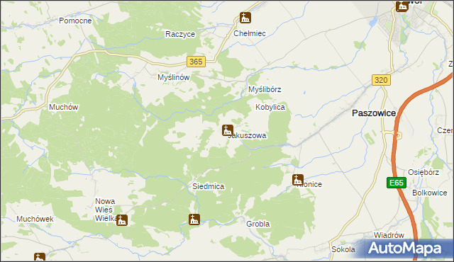 mapa Jakuszowa, Jakuszowa na mapie Targeo