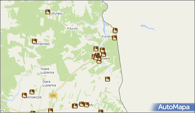 mapa Jałówka gmina Michałowo, Jałówka gmina Michałowo na mapie Targeo