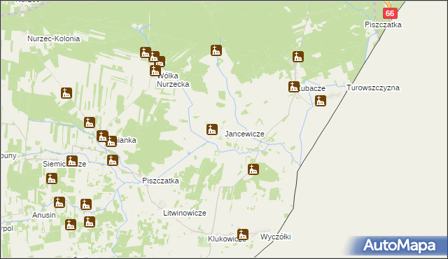 mapa Jancewicze, Jancewicze na mapie Targeo