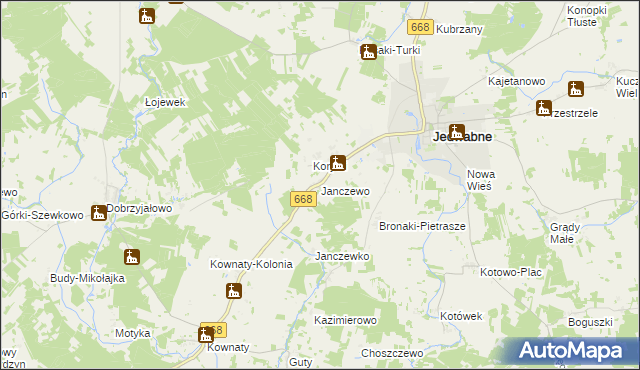 mapa Janczewo gmina Jedwabne, Janczewo gmina Jedwabne na mapie Targeo