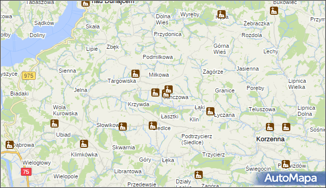 mapa Janczowa, Janczowa na mapie Targeo