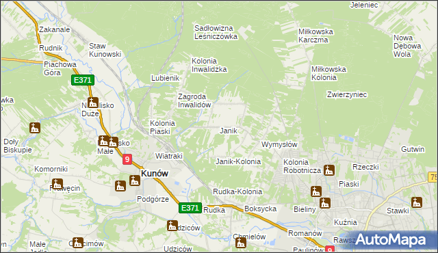 mapa Janik, Janik na mapie Targeo