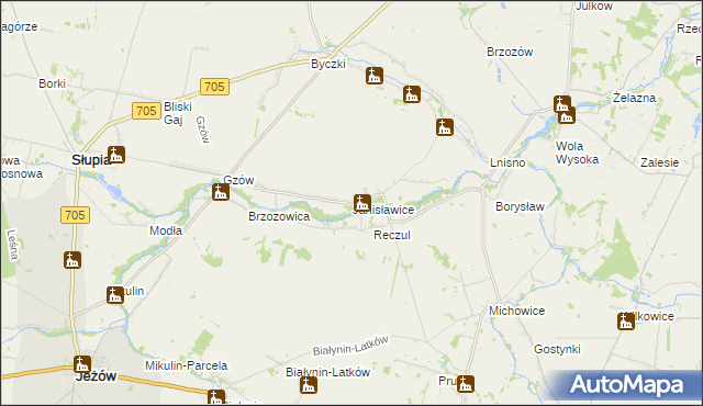 mapa Janisławice gmina Głuchów, Janisławice gmina Głuchów na mapie Targeo