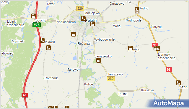 mapa Janiszewko, Janiszewko na mapie Targeo