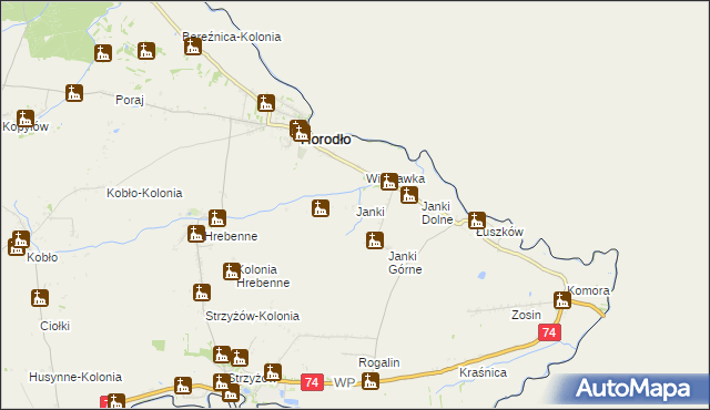 mapa Janki gmina Horodło, Janki gmina Horodło na mapie Targeo