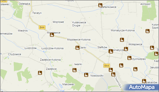 mapa Janki gmina Hrubieszów, Janki gmina Hrubieszów na mapie Targeo