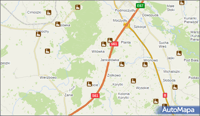 mapa Jankielówka, Jankielówka na mapie Targeo