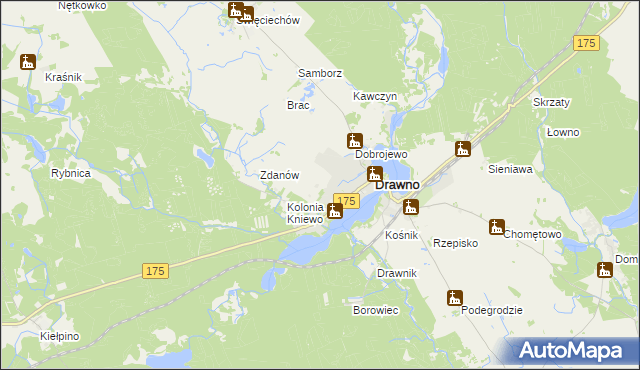 mapa Janków gmina Drawno, Janków gmina Drawno na mapie Targeo