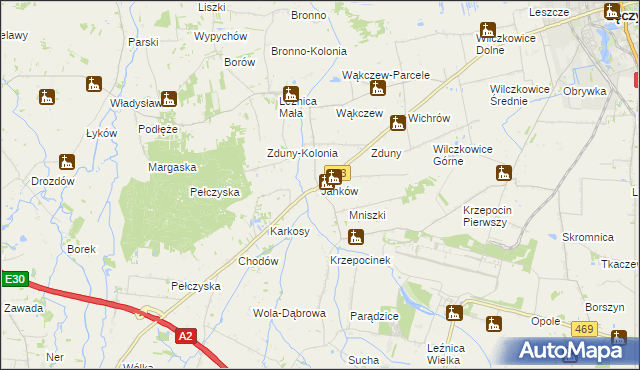 mapa Janków gmina Łęczyca, Janków gmina Łęczyca na mapie Targeo