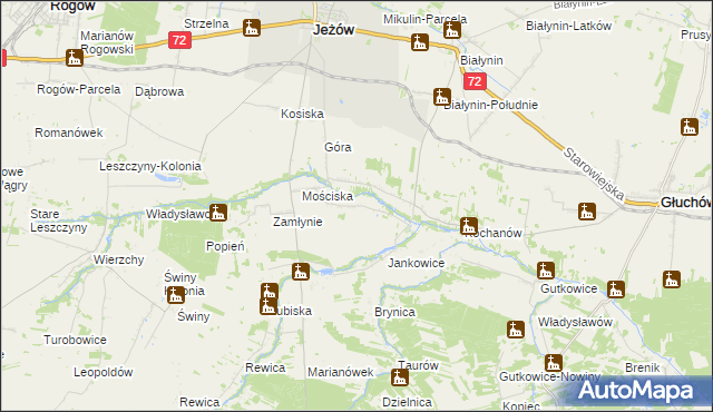 mapa Jankowice gmina Jeżów, Jankowice gmina Jeżów na mapie Targeo