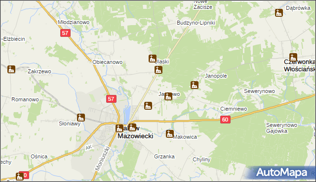 mapa Jankowo gmina Czerwonka, Jankowo gmina Czerwonka na mapie Targeo