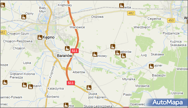 mapa Jankowy, Jankowy na mapie Targeo