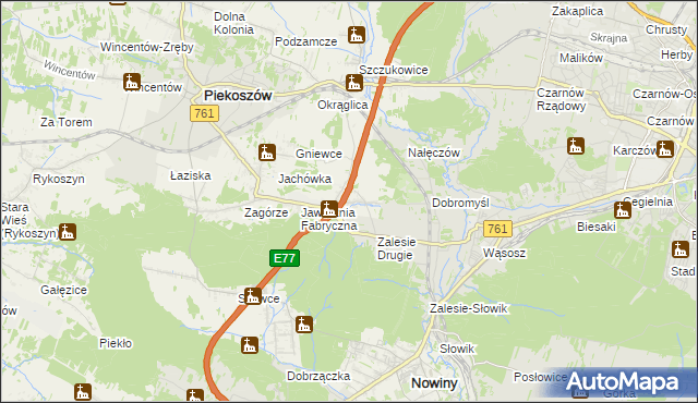 mapa Janów gmina Piekoszów, Janów gmina Piekoszów na mapie Targeo