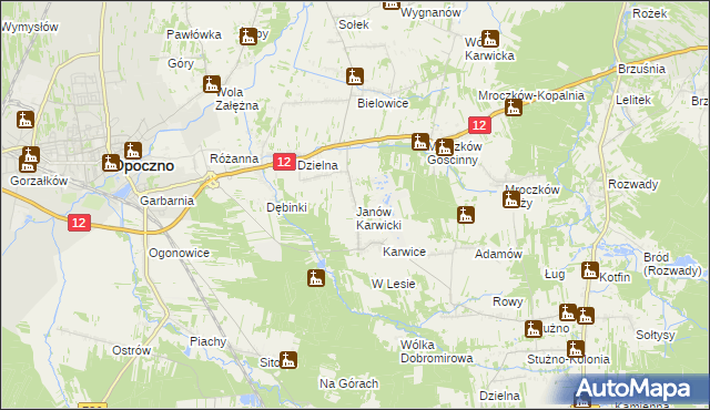 mapa Janów Karwicki, Janów Karwicki na mapie Targeo