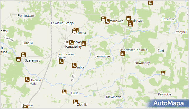 mapa Janowicze, Janowicze na mapie Targeo