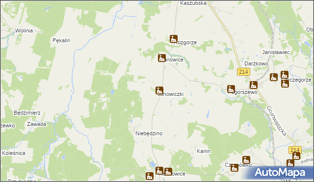 mapa Janowiczki gmina Nowa Wieś Lęborska, Janowiczki gmina Nowa Wieś Lęborska na mapie Targeo