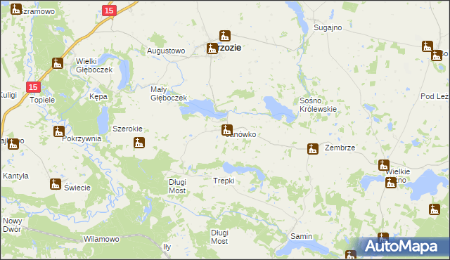 mapa Janówko gmina Brzozie, Janówko gmina Brzozie na mapie Targeo