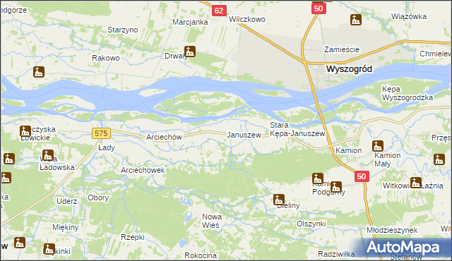 mapa Januszew, Januszew na mapie Targeo