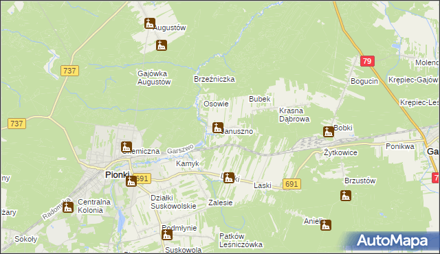 mapa Januszno, Januszno na mapie Targeo