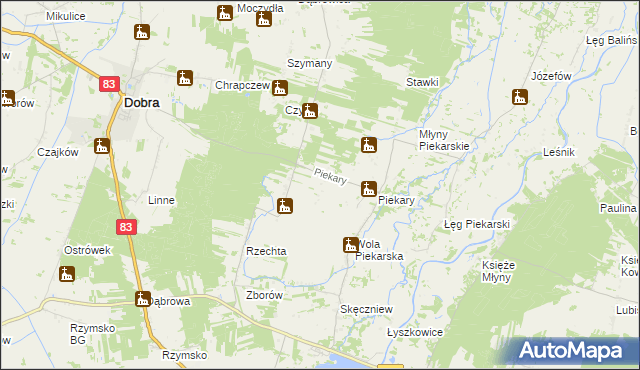 mapa Januszówka gmina Dobra, Januszówka gmina Dobra na mapie Targeo