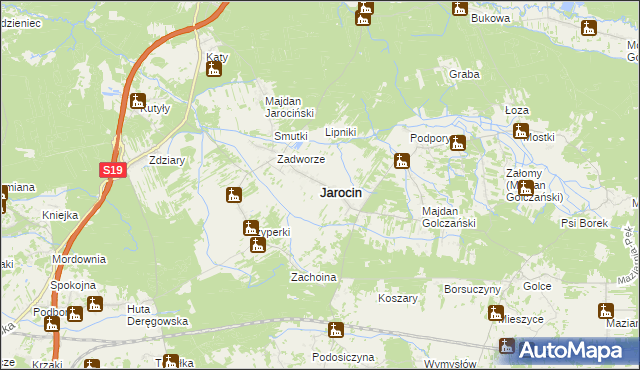 mapa Jarocin powiat niżański, Jarocin powiat niżański na mapie Targeo