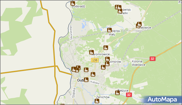 mapa Jaromirowice, Jaromirowice na mapie Targeo