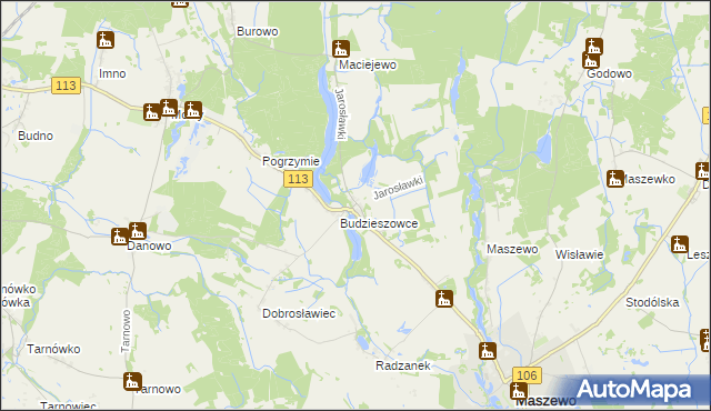 mapa Jarosławki gmina Maszewo, Jarosławki gmina Maszewo na mapie Targeo