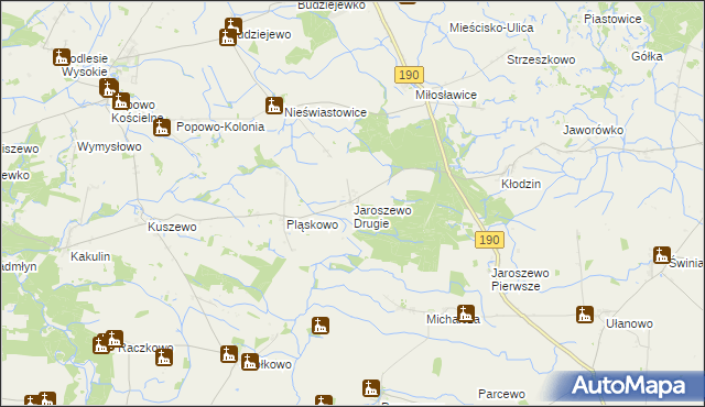 mapa Jaroszewo Drugie, Jaroszewo Drugie na mapie Targeo