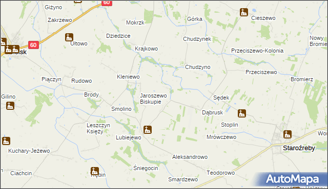 mapa Jaroszewo-Wieś, Jaroszewo-Wieś na mapie Targeo