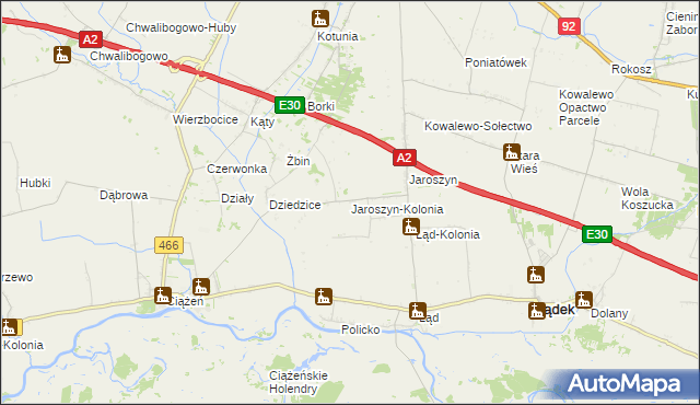 mapa Jaroszyn-Kolonia, Jaroszyn-Kolonia na mapie Targeo