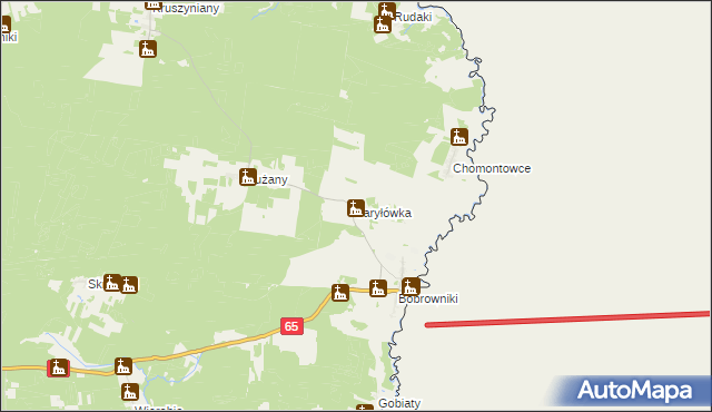 mapa Jaryłówka, Jaryłówka na mapie Targeo