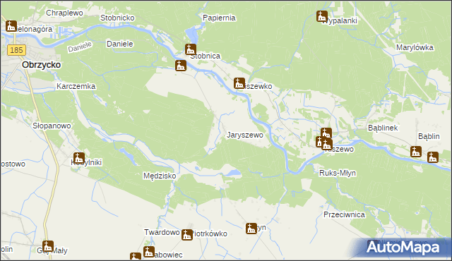 mapa Jaryszewo, Jaryszewo na mapie Targeo